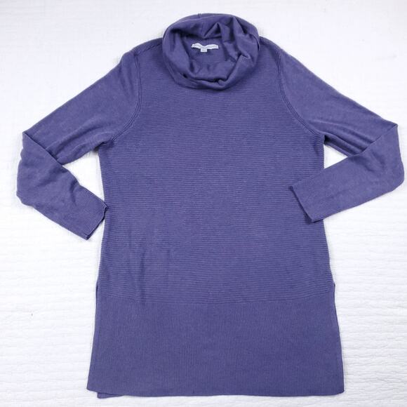 Adrienne Vittadini Womens Purple Viscose Blend Lightweight Cowl Neck Sweater L - Picture 2 of 8